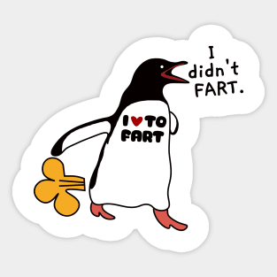 I Love To Fart. Sticker